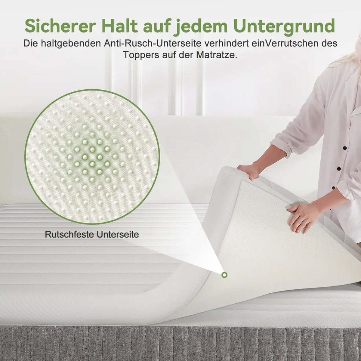 GTIMEX Topper Topper 140x200 cm 5 cm hoch, waschbarer Bezug, rutschfest, für Allergiker geeignet