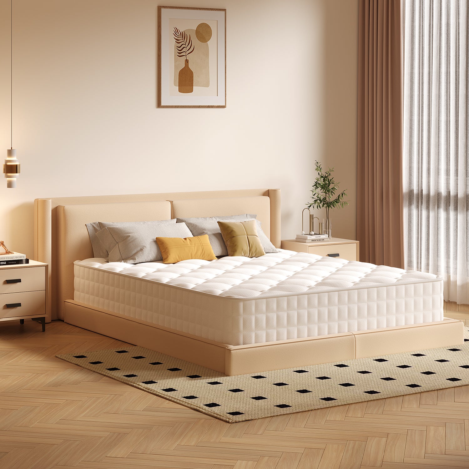 GTIMEX Matratze,7-Zonen Federkernmatratze, 90 x 190 cm,22 cm hoch, orthopädische matratze, mit Spannbettlaken, 9-Sichten Atmungaktive Material, für Kinder und Erwachsene